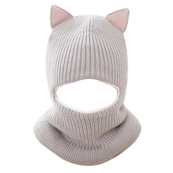 Toddler Boy Winter Hat Winter Unisex Toddler Knitted Beanie Cartoon Design Ear Protecting Hat Warm Soft Cold Weather Headwear for Boys and Girls Toddler Snow Hat Grey 1 Years-5 Years