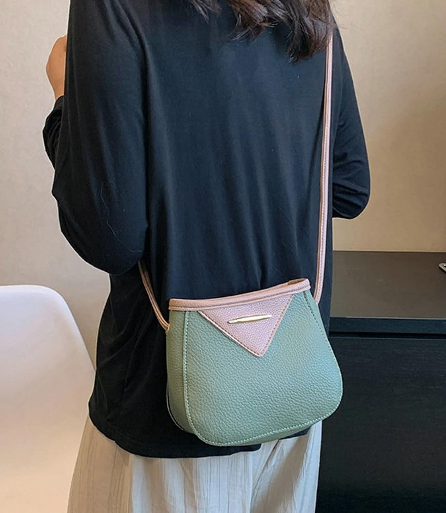 Womens Retro PU Leather Shoulder Crossbody Bag Small Cute Tote Purse Handbag Bucket Top Handle Satchel 2pcs