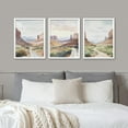 thumbnail image 3 of PixonSign Framed Canvas Print Wall Art Set - Desert Landscape Grand Canyon Joshua Tree Posters - Set of 3 Pastel Colorful Country/Farmhouse Wall Décor for Bedroom, Office - 8"x10" White, 3 of 5