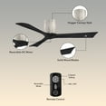 thumbnail image 5 of Matthews Fan Company IR3H-BW-BK-52 Irene 52" Barn Wood Hugger Ceiling Fan with 3 Matte Black Blades, Remote and Wall Control, Indoor/Outdoor Damp Rated, 5 of 6