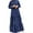 Dark Blue, variant on Lindreshi Long Sleeve Dresses for Women Plus Size Maxi Women's Long Sleeved Solid Color Loose Fitting Shirt Long Skirt Round Neck and Ankle Dress