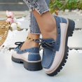 thumbnail image 6 of Womens Shoes,Casual Shoes Low Top Lace Up Two Tone Color Design Comfortable Daily Walking Footwear Lightweight Sneakers for All Day,Shoes for Women,Blue,9, 6 of 7