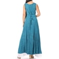 thumbnail image 2 of Sakkas Riva Women's Sleeveless Chemise + Over Dress Medieval Celtic Renaissance - Turquoise - 1XL/2XLP, 2 of 5