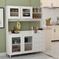 thumbnail image 2 of FUFU&GAGA Sideboard Wine Cabinet Tea Cabinet Kitchen Cupboard Buffets Sideboards White, 2 of 5