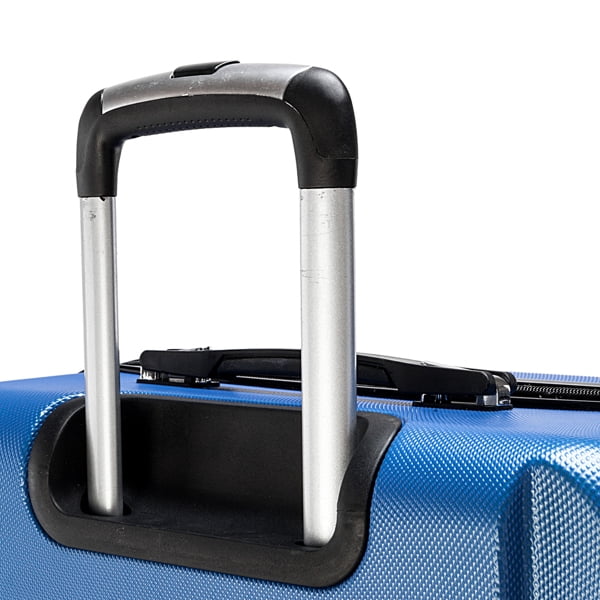 3-Piece Dark Blue ABS Luggage Set - Lightweight Durable Spinner Wheel Suitcases (20"/24"/28") for Travel