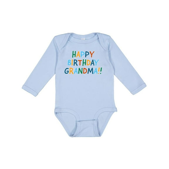 Inktastic Happy Birthday Grandma Boys or Girls Long Sleeve Baby Bodysuit