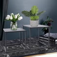 thumbnail image 4 of 2pc Modern Metal Coffee Table Square Tray Side/End Table Office Home Matt Black, 4 of 15