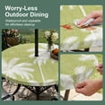 thumbnail image 5 of Round Outdoor Tablecloth with Umbrella Hole and Zipper, Yellow Palm Trees Tablecloth with Elastic Waterproof, Farmhouse Tropical Summer Beach Patio Table Covers for 45" - 54" Picnic Pool Tables, 5 of 9