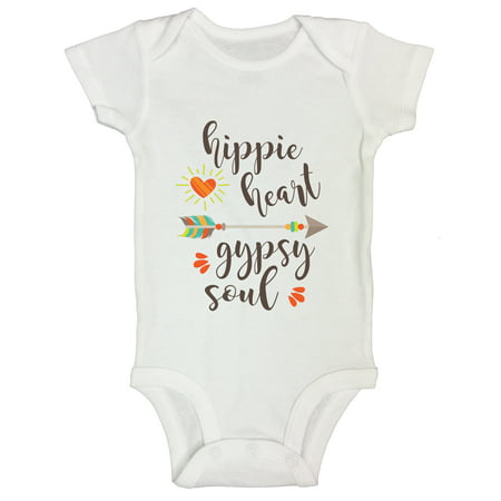 Girls Bohemian Hippie Onesie “Hippie Hear Gypsy Soul” Toddler Gypsy Soul Shirt -Funny Threadz Kids 0-Newborn,