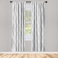 thumbnail image 3 of Ambesonne Palm Leaf Curtains, Grey Tropic Leaves Exotic, Pair of 28"x84", Grey and White, 3 of 5