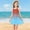 Blue, variant on Swuxness Girl's Casual Sleeveless Sling Dress, Kids Dresses, Kids Girl Crew Neck Solid Color Comfortable Soft Lightweight Glitter Spaghetti Strap Tank Dress Pink, 9-10 Years