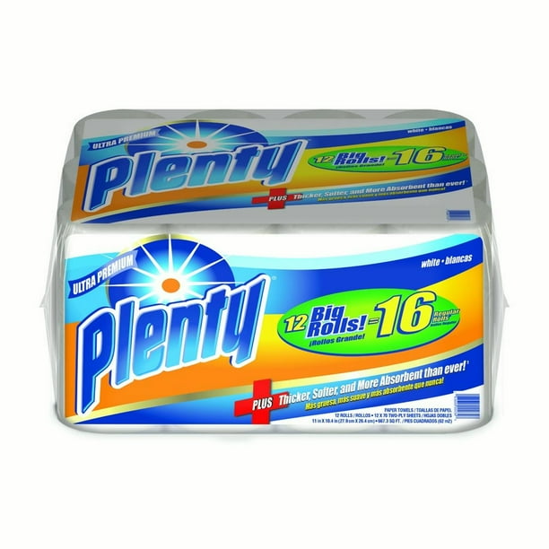 Plenty Paper Towels Full Sheet White 12 Big Rolls Walmart Com Walmart Com