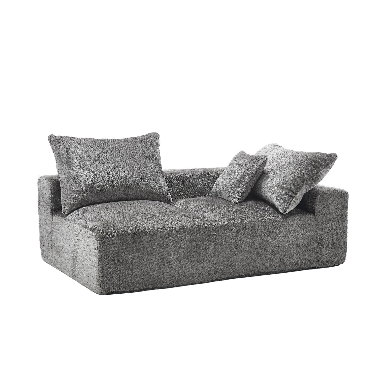 Demi Bonn 67" Premium Fabric Sofa, Cozy 2-Person Couch for Living Room and Office, Comfort Style Lazy Leisure Seat, Gray