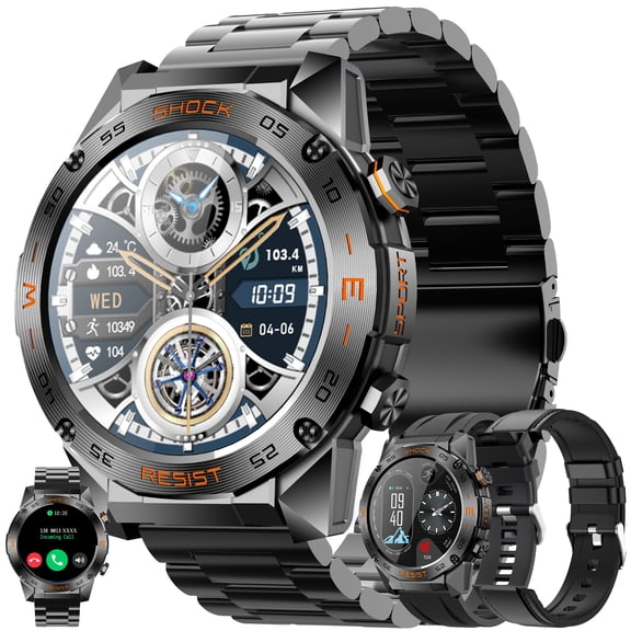 Smart Watch for Women, 1.46" HD Touchscreen, Bluetooth Calling (Answer/Make Calls), 10-Day Standby, IP68 Waterproof, Fitness Tracker Compatible with Android & iPhone – Perfect Gift for Her(3 Strap)
