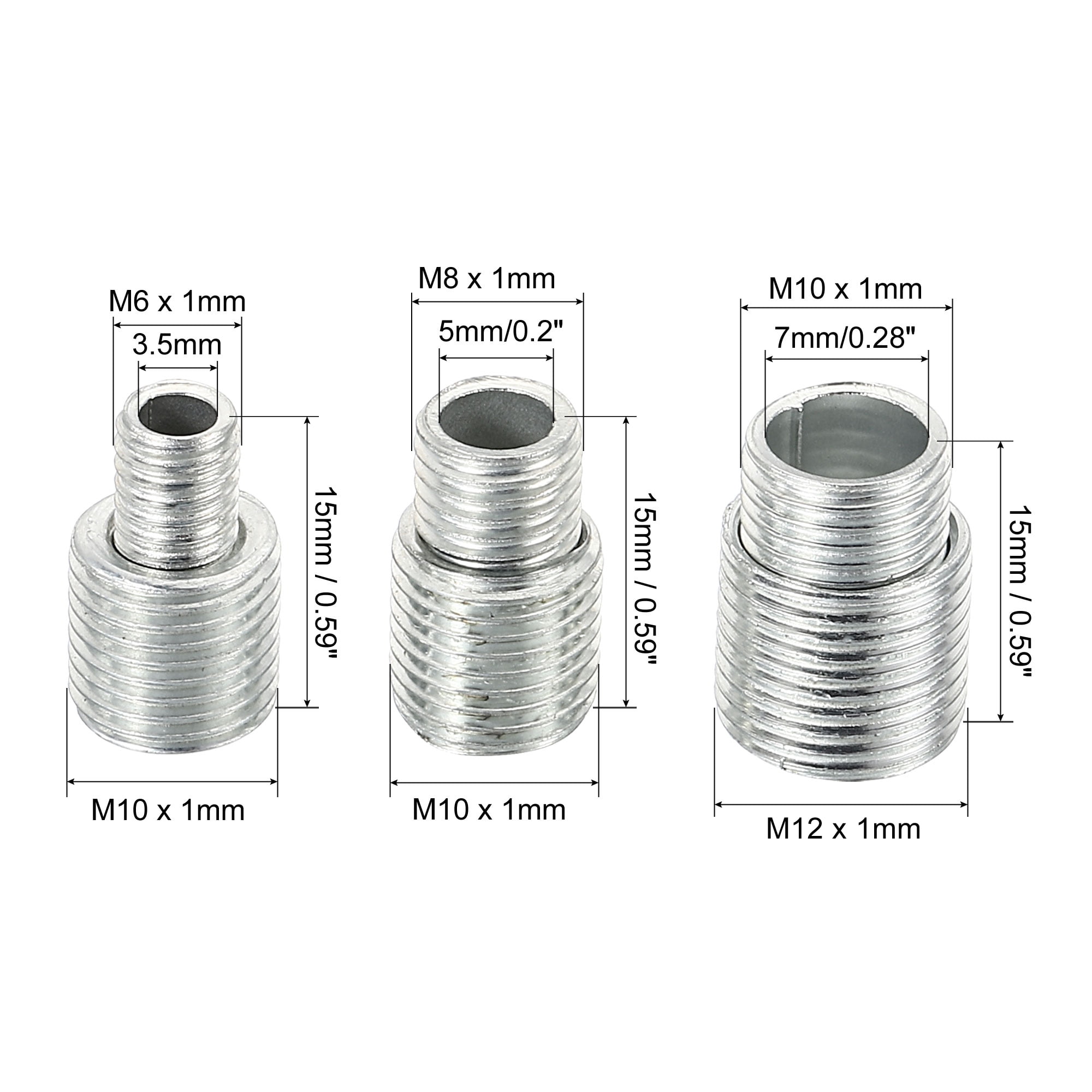 Uxcell M10 À M6/m8/m10 Vis, 6 Set 20mm Long Adaptateur