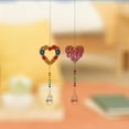 thumbnail image 3 of Paquete de 2 diamantes pintura DIY ventana ornamento cristal candelabro viento carillón colgante para el jardín del hogar, 3 of 5