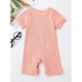 thumbnail image 3 of Baby Romper Letter Rainbow Print Crew Neck Short Sleeves Breathable with Bottom Snaps Jumpsuit, 3 of 8