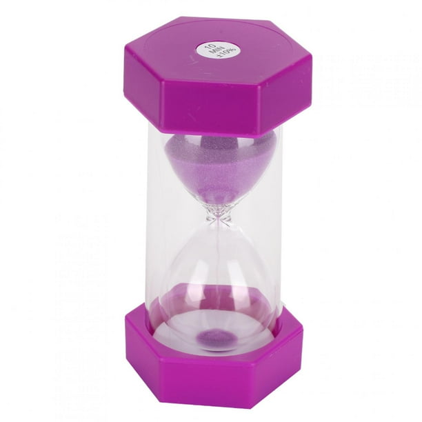 Reloj de arena portátil para niños, para el hogar, la oficina, reloj de arena, temporizador de regalo (morado, 10 minutos)