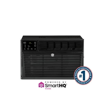 GE Appliances 8,000 BTU 115-Volt Smart Window Air Conditioner with Remote, AEN08LZ, Black