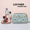 thumbnail image 4 of Bike Pattern rabbit Makeup Bag, Large Capacity Travel Cosmetic Bag for Women Girls- Travel Toiletry Bag Leather Portable Waterproof Makeup Case Organizer with Handle, 4 of 4