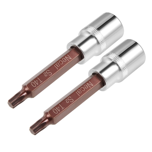 Uxcell 3.94'' Longitud 1/2-Pulgada Conducción T55 Torx Bit Sockets Acero S2 Marrón 2 Pcs T40 x 1/2