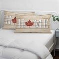 thumbnail image 3 of Canada Maple Home Pillow Covers, Linen Long Throw Pillow Case, Red Leaf Vintage Farmhouse Grey Wooden Holiday Pillow Protector Decorative Cushion Cover for Living Room/Bedroom 24" x 36", 3 of 8