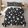 thumbnail image 2 of Homewish Cute Dog Paw Quilt Full,Pet Themed Full Bedspread Sets,Black,3 Pieces, 2 of 7