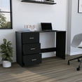 thumbnail image 3 of Black Desk For An Organized Home Office 16.15" Deep Writing With Three Functional Drawers, 3 of 4