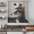 thumbnail image 5 of Bathroom Calf Sheer Curtains 45 Inches Long, Toilet Animals Vintage Light Filering Curtains, Breathable Simi Curtain Privacy Drapes for Kitchen Bathroom Lightweight Small Window Treatment, 5 of 9