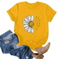 thumbnail image 3 of Outfmvch t shirts for women Summer T Shirt Plus Size Loose Girl Short Sleeve Graphic Casual Tees womens tops Yellow, 3 of 5