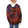 thumbnail image 4 of Uourmeti Cool Lightning Dinosaur Kids Casual Pullover Hoodie Long Sleeve Soft with Pockets Lightweight Comfy Top Boys Size 12-14, 4 of 6