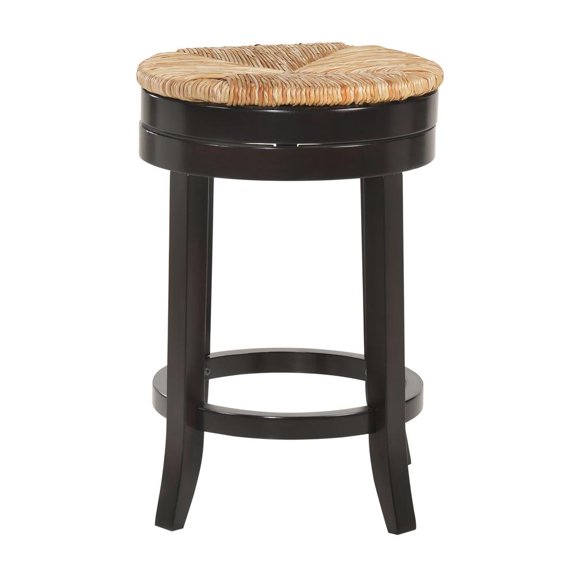 Carolina Classics Irving 24" Swivel Rush Seat Counter Stool in Espresso