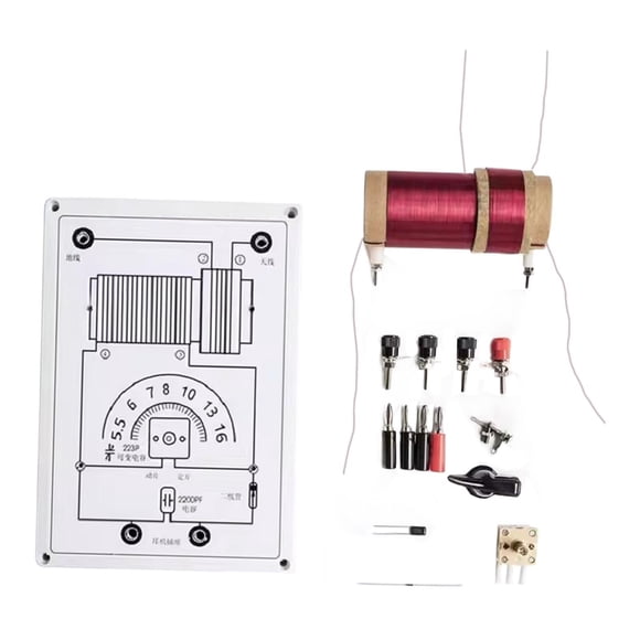 Kit de radio DIY, ensamblaje electrónico de dos circuitos, módulo de reemplazo para enseñanza, para niños y niñas, proyectos científicos, soldadura