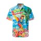 thumbnail image 3 of Camisas hawaianas de verano para hombre, divertidas, con estampado de pájaros, informal, con botones, para playa, manga corta, 3 of 5