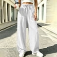 thumbnail image 4 of Njagoc3 Womens Palazzo Pants Casual Drawstring Flowy Pants Wide Leg Fall Beach Trousers with Pockets, 4 of 6