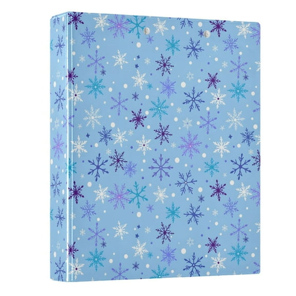 Three Ring Binder Beautiful Snowflake Pattern 1.5 Inch Round Binder D-Rings for Office Supplies and More