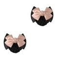 thumbnail image 4 of Transemion Wide Application Bow Work Hair Clips Snood Net For Stylish And Convenient Good Gifts Cloth Bowknot Hair Clip Hairnets Two Bows- light pink 2Set, 4 of 6