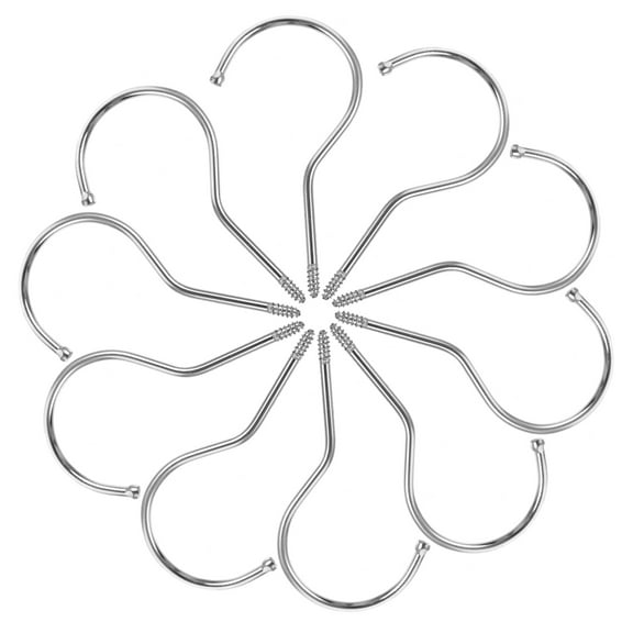 BESTOYARD 10Pcs Screw-in Hanger Hooks Sturdy Metal DIY Hooks for Coats Umbrellas Bags