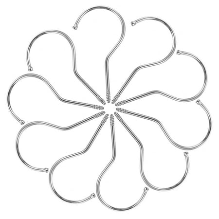 BESTOYARD 10Pcs Screw-in Hanger Hooks Sturdy Metal DIY Hooks for Coats Umbrellas Bags
