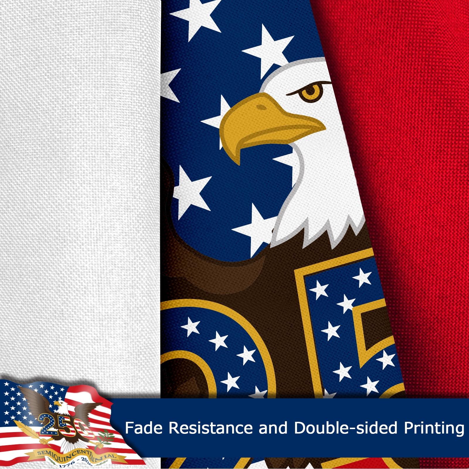 250th American Anniversary Flag 1776-2026, Heavy Duty 400D Double-Sided USA Commemorative Flag, 4 Rows Stitched Fly Hem & Brass Grommets, Patriotic Banner for Outdoor Indoor Decoration