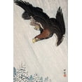 thumbnail image 2 of Koson, Ohara 13x18 White Modern Wood Framed Museum Art Print Titled - Eagle Flying in Snow, 2 of 4
