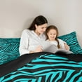 thumbnail image 5 of Manfei Zebra Print 3pcs King Size Comforter Sets,Abstract Stripes Bedding Comforter Set,Black Blue Bedding Set,Lightweight Animal Room Decorative,Reversible, 5 of 8