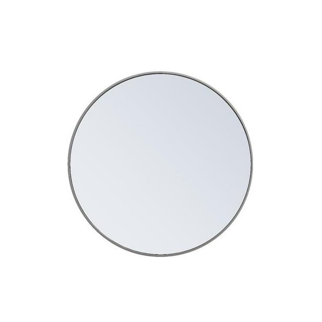 Elegant Decor MR4037GR 32 in. Metal Frame Round Mirror, Grey