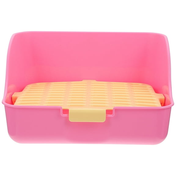LEORX 1Pack Small Pet Litter Box Plastic Potty Training Pink