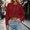 Wine, variant on IUYRTFE Women's Cropped Button Front Cardigan Crew Neck Long Sleeve Casual Solid Color Jacket