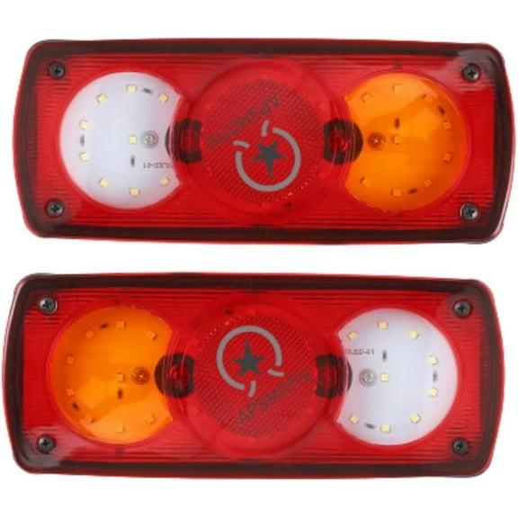 APSMOTIV Universal Tail Lights 12V 39 LED Real Tail Lights Waterproof, Trailer Lights with Reverse Turn Signal Brake Trailer Light Truck, Boat Trailer Lights For UTV UTE RV Camper Pickup 2-Pack