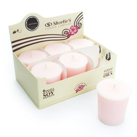 Soy Wax Votive - Pure Carnation Highly Scented Hand Poured Pink Natural Soy Votive Candles - 6 15 Hour Clean Burning Votive Cup Refills - Floral Votive Candle Collection
