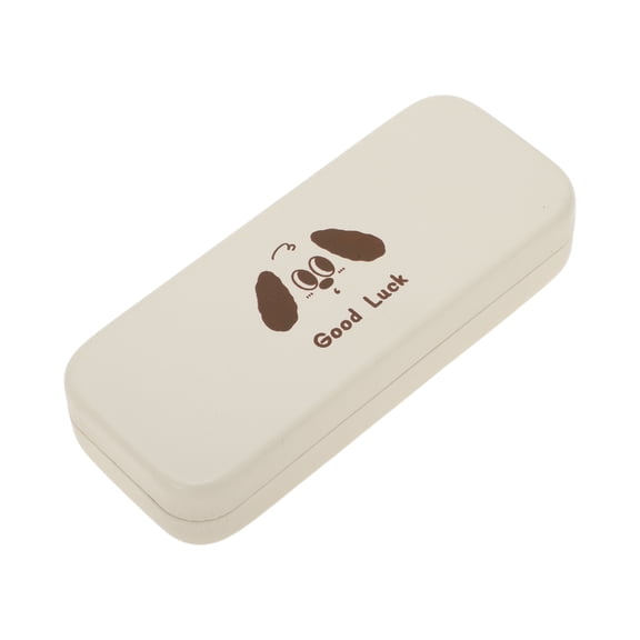 Unique Bargains 1 Pc Eyeglasses Case Protective Eyeglasses Storage 6.5"x2.56"x1.34" Beige Good Luck