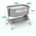 thumbnail image 3 of Cowiewie Baby Bassinet Co Sleeper Bassinet with Wheels Bedside Sleeper with Storage Basket for 0-6 Months, Light Gray, 3 of 7