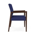 thumbnail image 3 of Pemberly Row Waiting Reception Wide Guest Chair Wood Frame in Blue, 3 of 5
